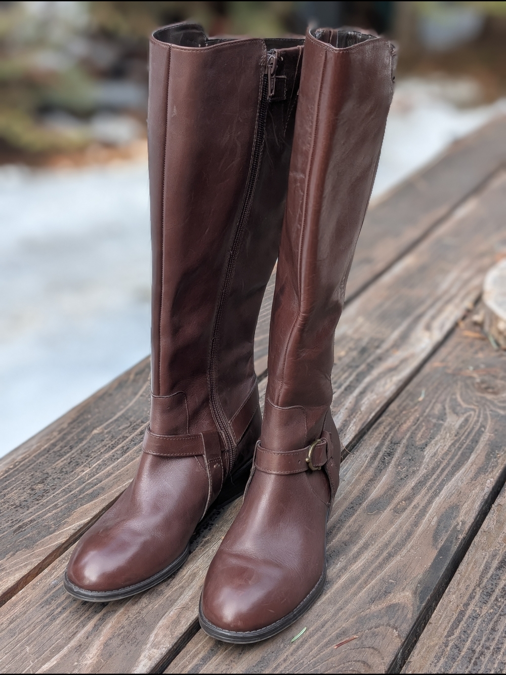 Ralph Lauren Dark Brown 100% Leather Margarite Women's Riding Boots